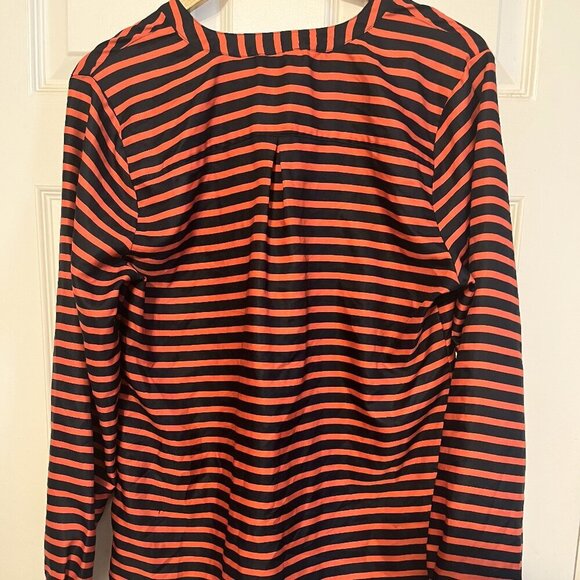 Limited Red & Blue Striped Blouse – Size Large, EUC, Classic Button-Front Top - Picture 2 of 5